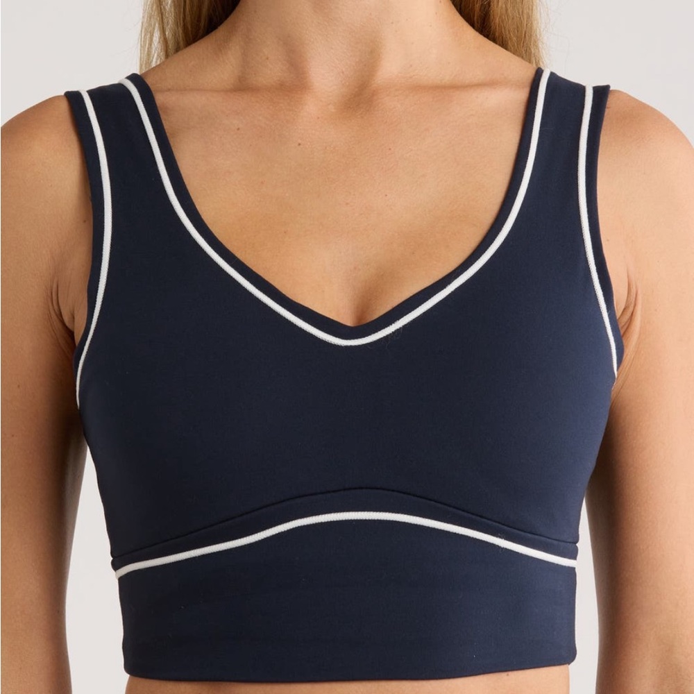 Navy V-Neck Piped Bra women’s  small